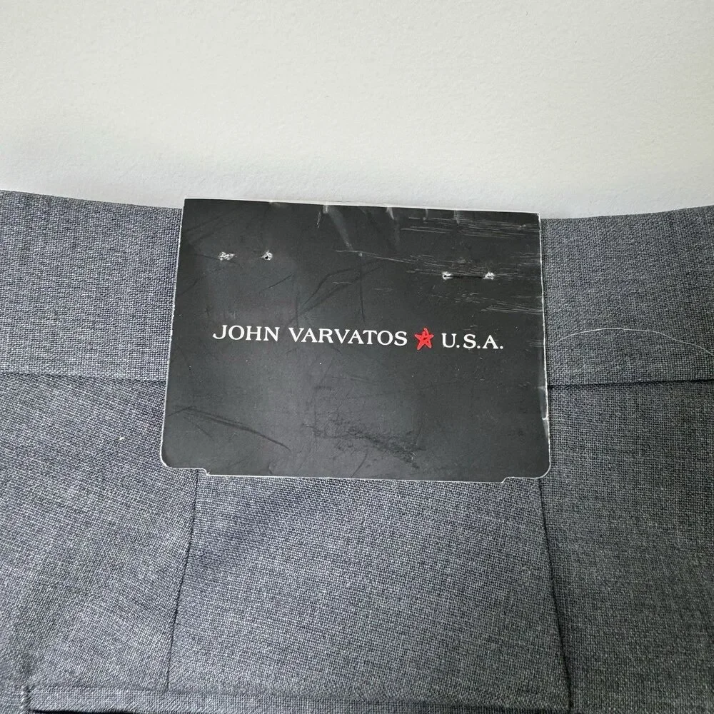 John Varvatos USA Pants Mens‎ 38 Gray Wool Blend Dress Slacks Unhemmed NWT